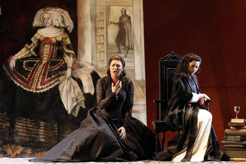 Milijana Nikolic (Princess Eboli) and Victoria Yastrebova (Elisabeth de Valois) in Opera Australia's Don Carlos (photograph by Jeff Busby) 
