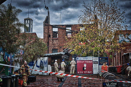 The La Mama Theatre Fire in May 2018 (photo by Rick Evertsz)