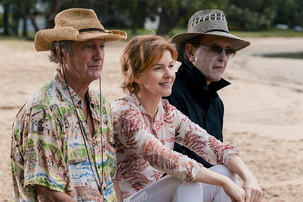 Bryan Brown as Frank, Jacqueline McKenzie as Bridget, and Richard E. Grant as Billy in Palm Beach (photograph by Elise Lockwood)
