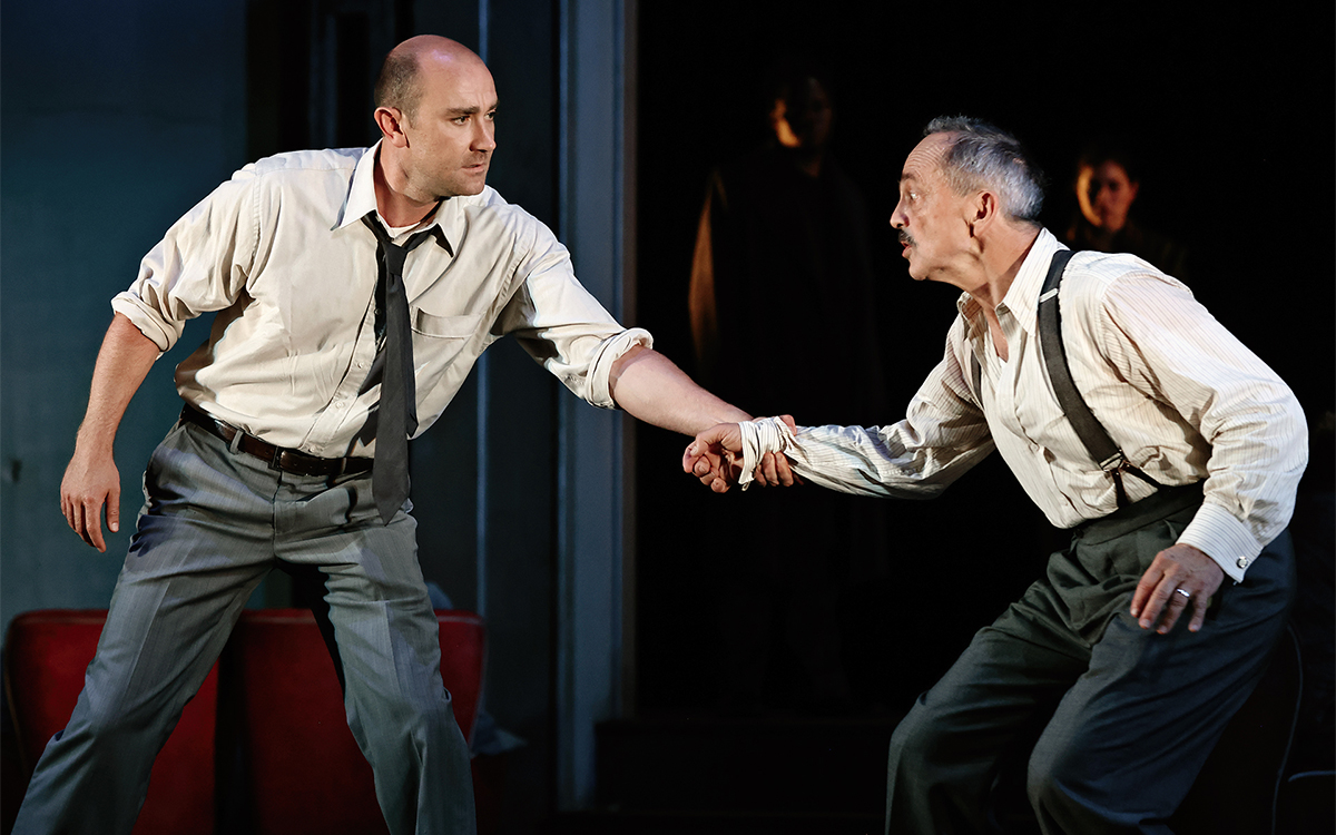 Josh McConville and Jacek Koman in Sydney Theatre Company’s Death of a Salesman (photograph by Prudence Upton)
