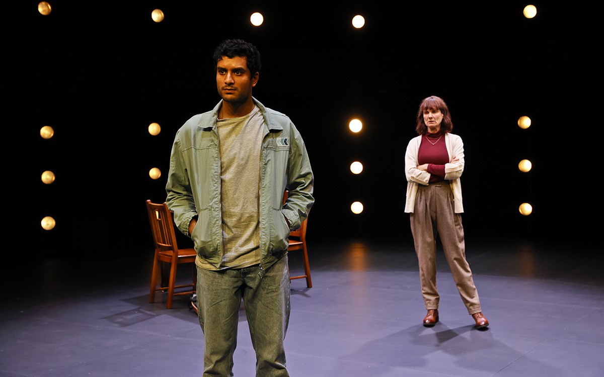 Catherine McClements and Shiv Palekar in <em>The Sound Inside</em> (photo credit: Jeff Busby)