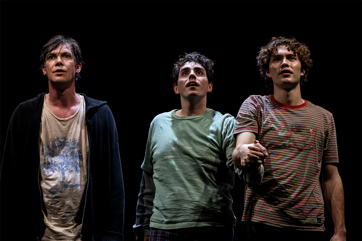 SECOND BELVOIR GriefIsTheThingWithFeathers Production PhotoBrettBoardman 009485 Toby Schmitz Philip Lynch Fraser Morrison