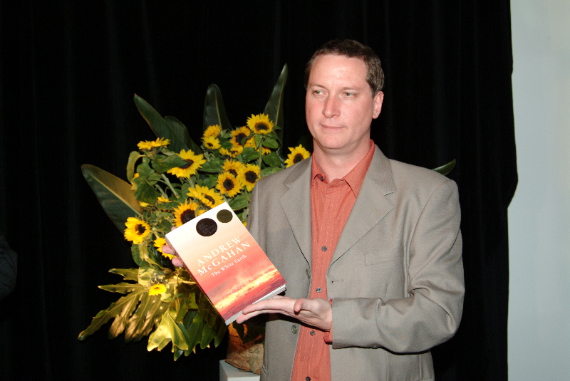 Andrew McGahan at the Miles Franklin Literary Award ceremony, 2005 (photograph supplied)