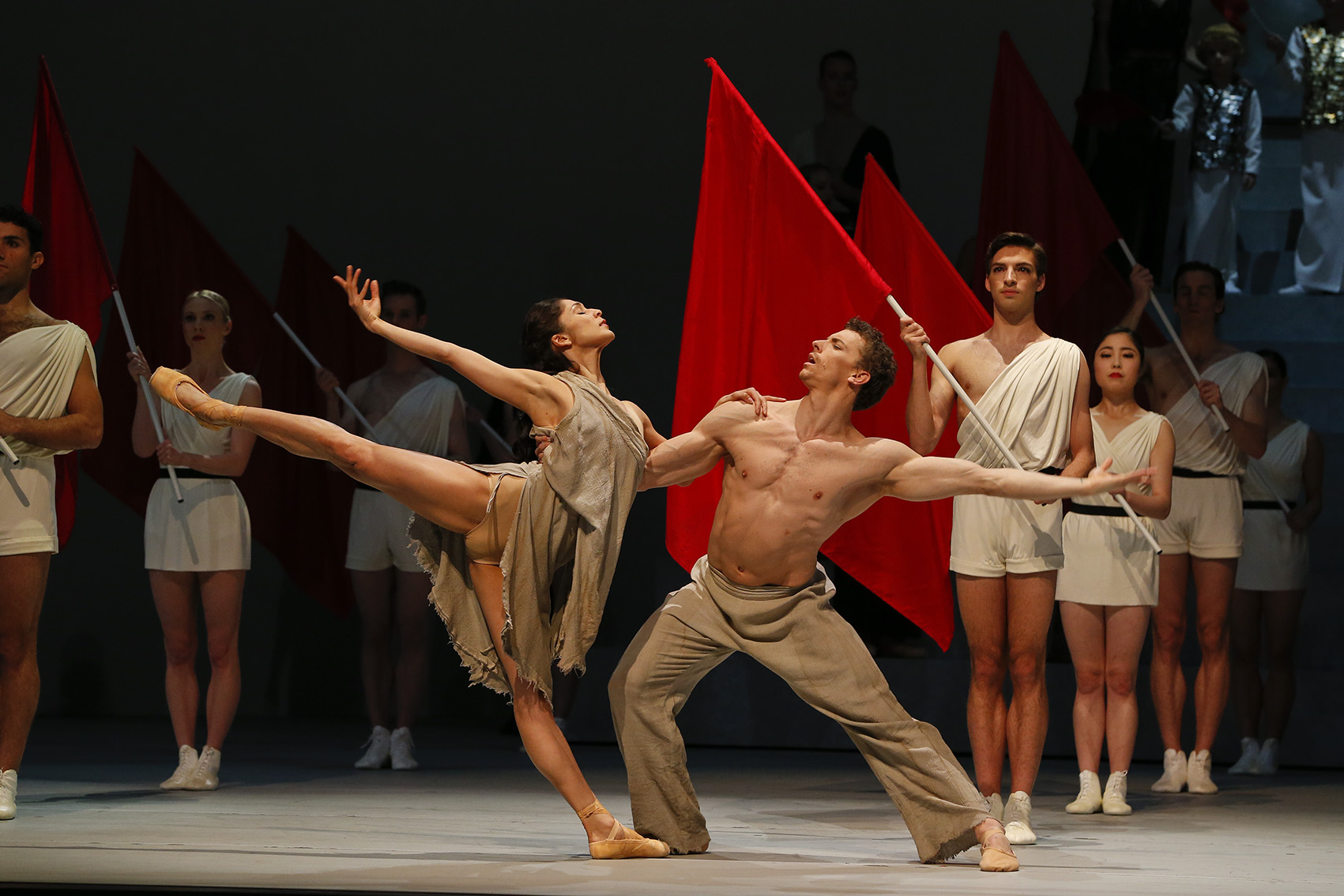 Kevin Jackson and Robyn Hendricks in Spartacus (photograph by Jeff Busby)