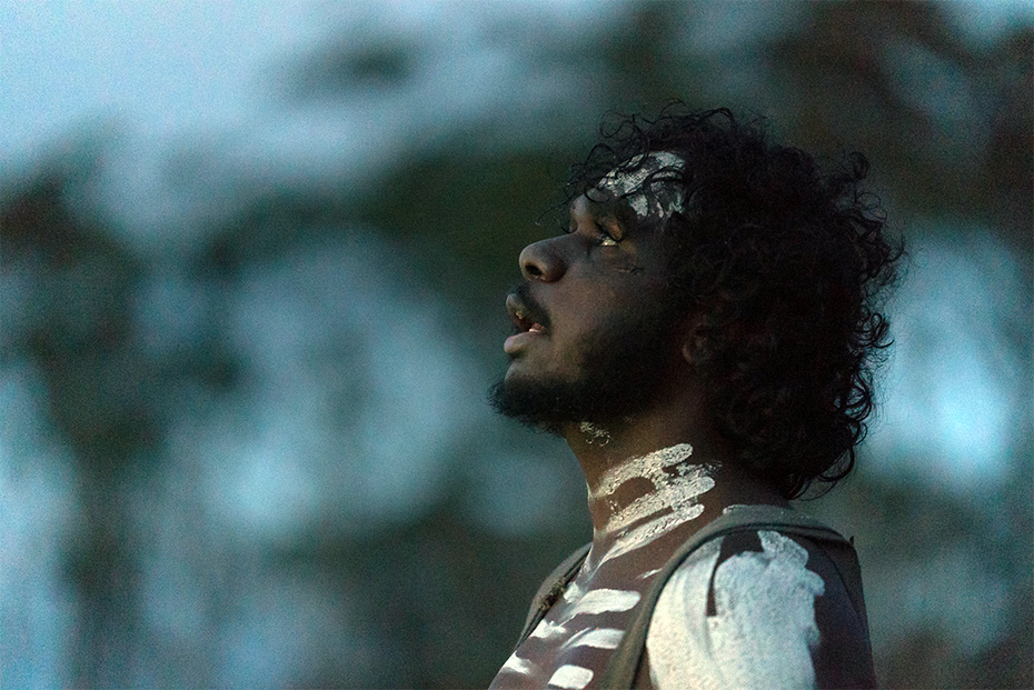 Baykali Ganambarr as Billy in The Nightingale (photograph via Transmission Films)