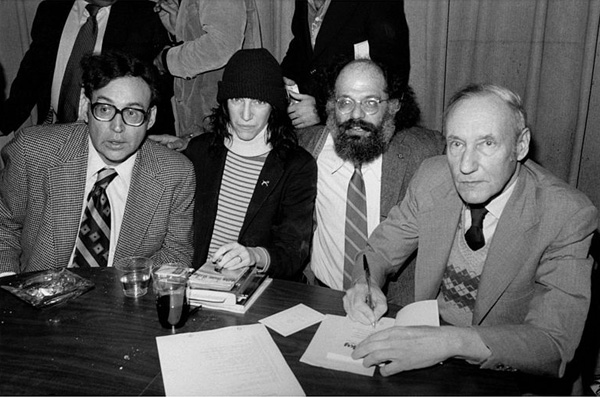 800px-Carl Solomon Patti Smith Allen Ginsberg and William S. Burroughs