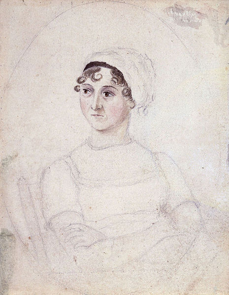 Jane Austen by Cassandra Austen c.1810 (http://www.janeausten.co.uk/ via Wikimedia Commons)