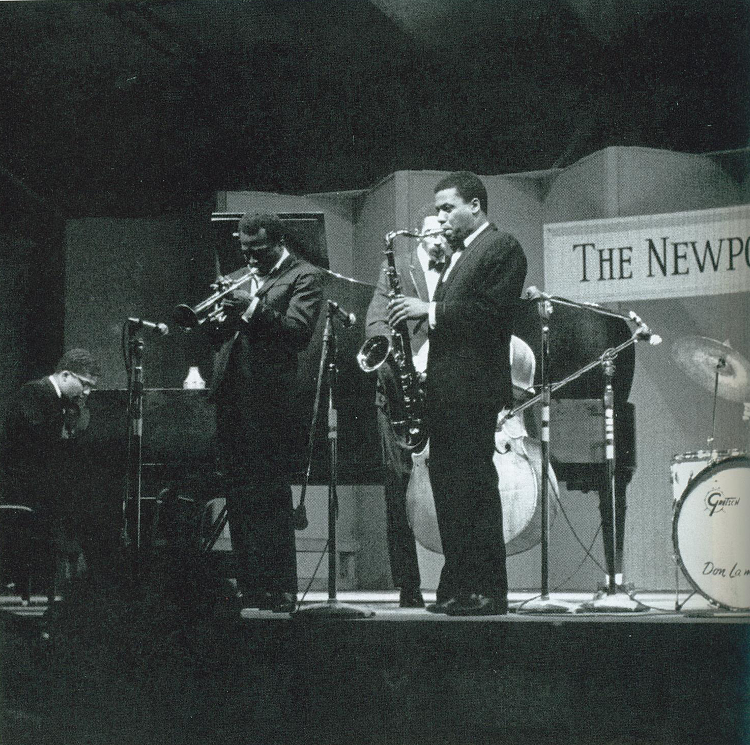 Photo of Miles Davis and others with Herbie Hancock - cropped