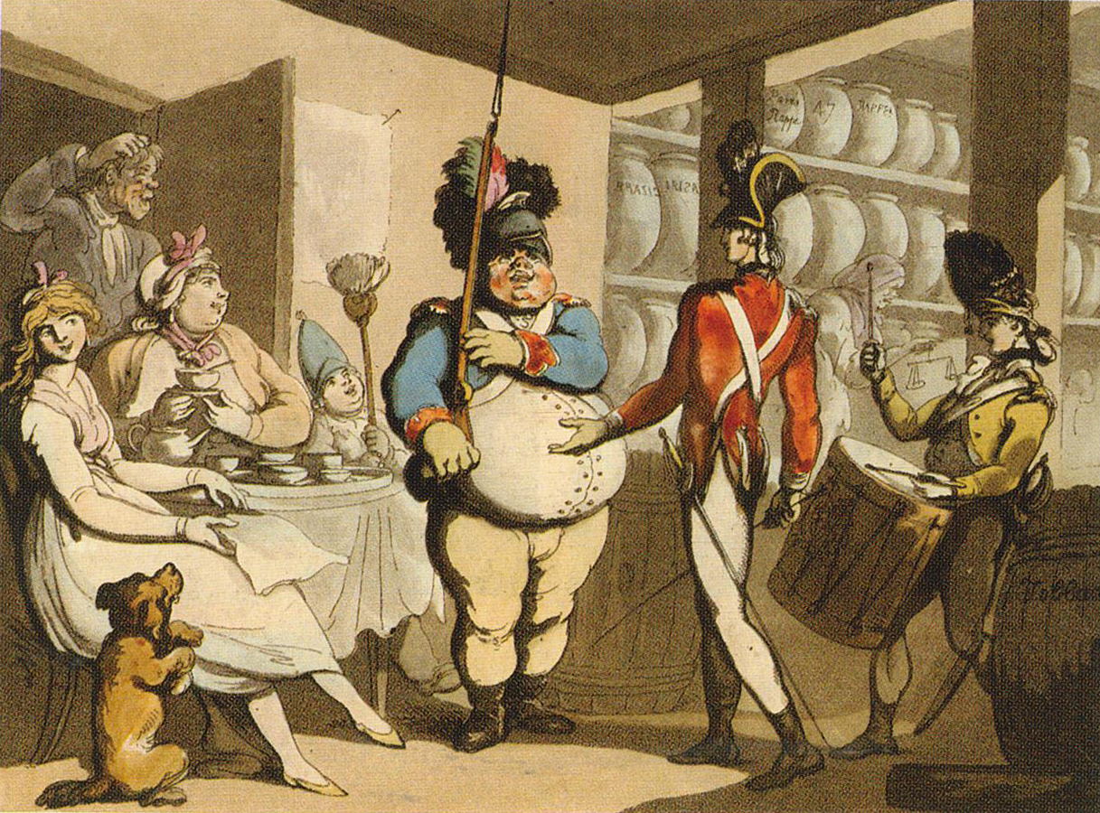 Private drilling by Thomas Rowlandson (1798)