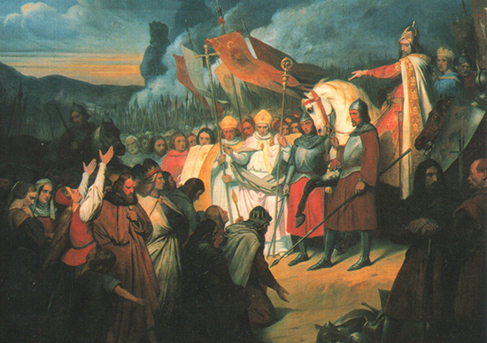 Ary Scheffer Charlemagne reçoit la soumission de Widukind à Paderborn 1840 550