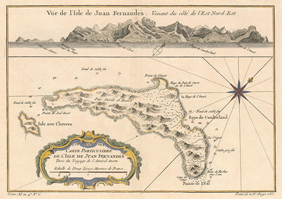 Map juan fernandez island 1753 550