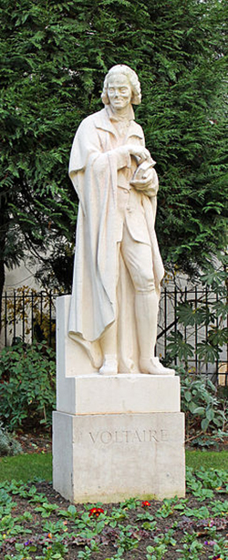 Statue de Voltaire Rue de Seine Paris November 2012
