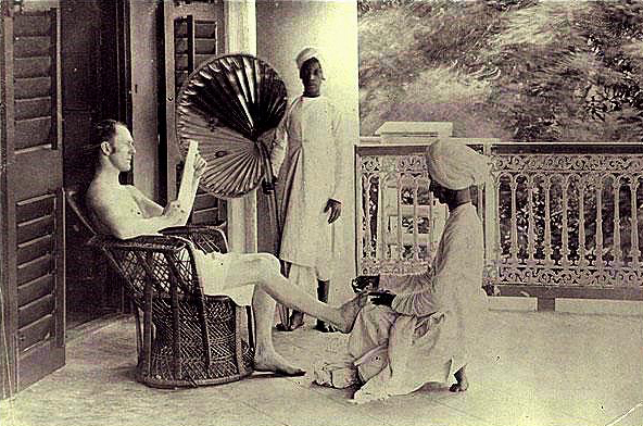 A British man gets a pedicure from an Indian servant ABR Online October 2017