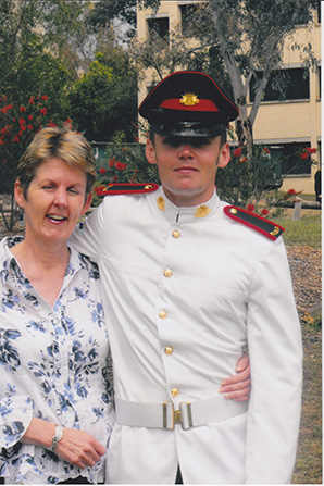 Lucas Grainger Brown and his mother
