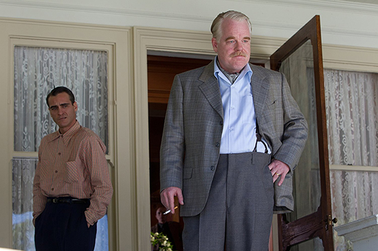 Philip Seymour Hoffman and Joaquin Phoenix in The Master 2012 The Weinstein Company ABR Online