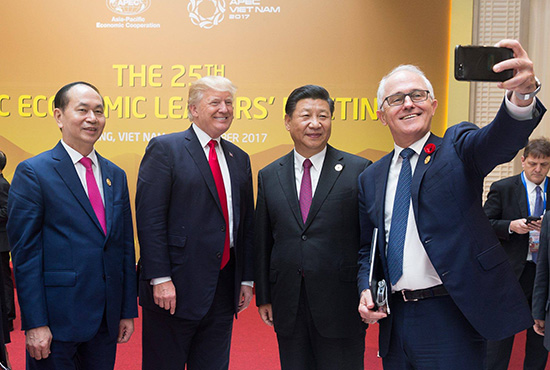 Turnbull selfie with Xi Trump Quang ABR Online