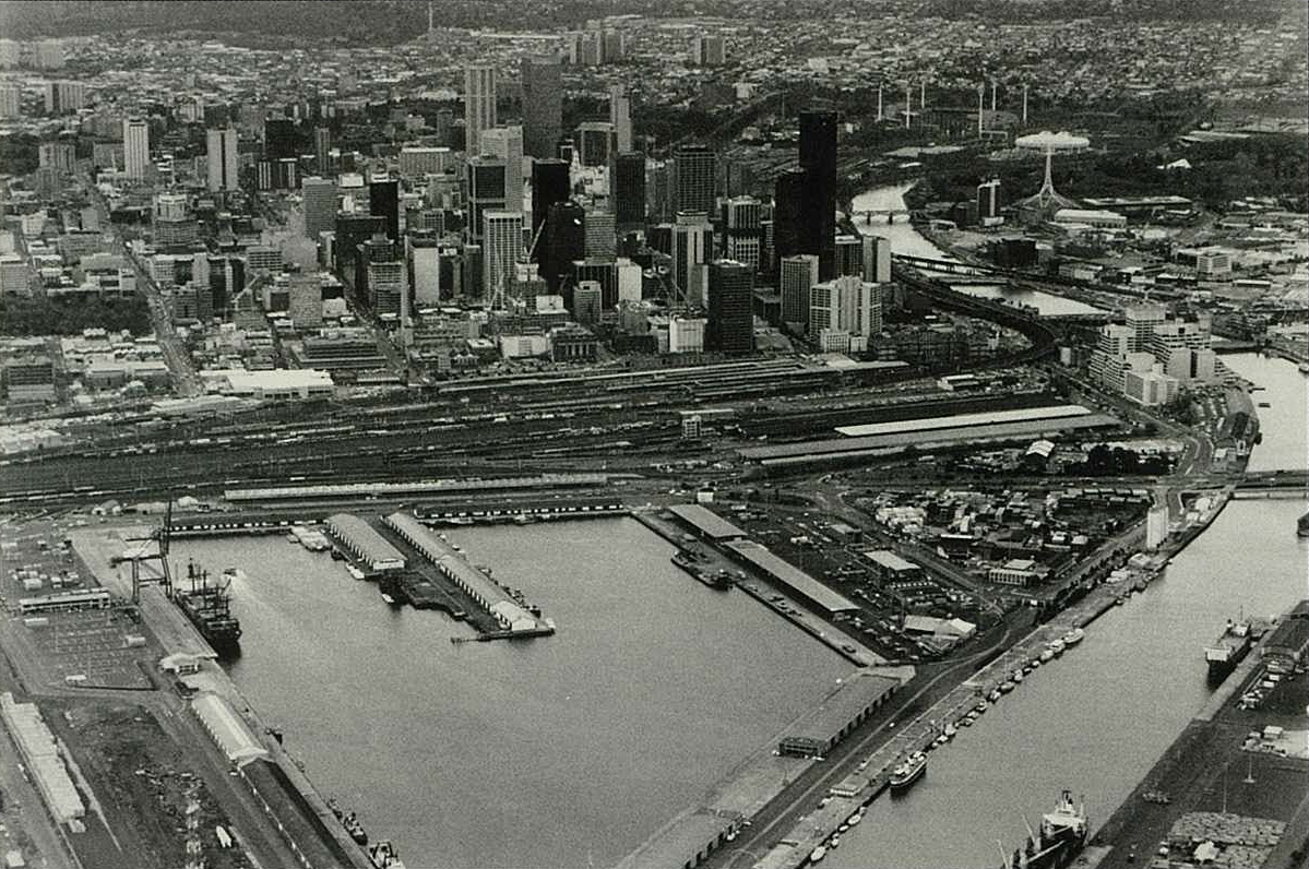 Docklands from the west, 1988