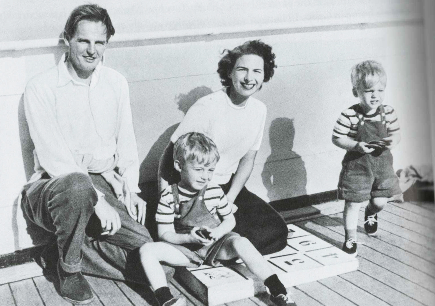 The Maclean family, 1950. Left to right: Donald, Fergus, Melinda, and Donald. 