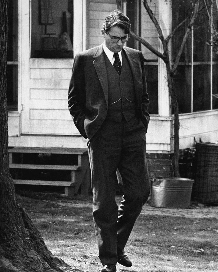 Gregory Peck in a publicity photo for To Kill a Mockingbird, 1962 (via Wikimedia Commons)