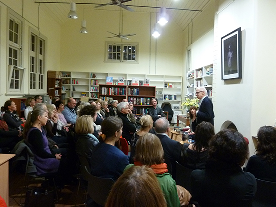 Lisa Gorton and Ian Donaldon speak at the first Fireside Chat at Boyd, 2012