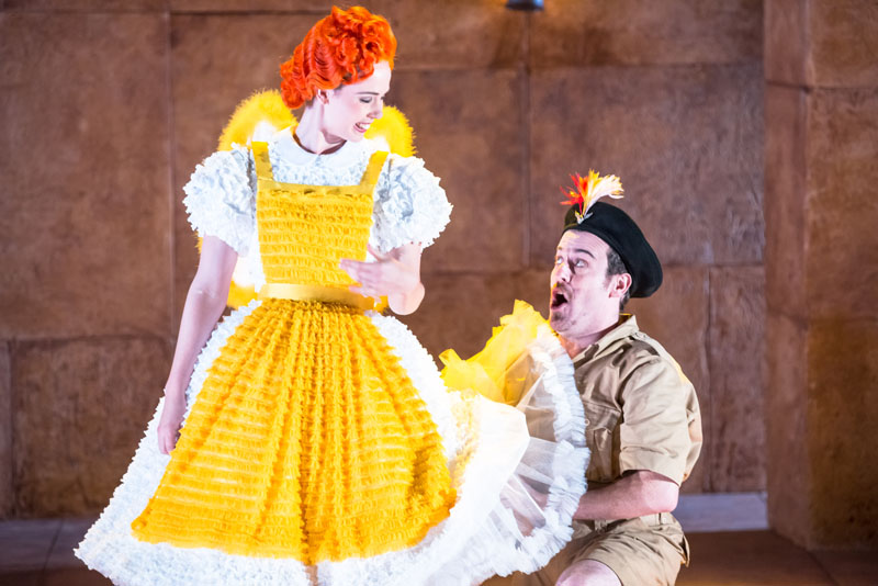 Anna Dowsley as Papagena and Christopher Hillier as Papageno photography by Albert Comper cropped