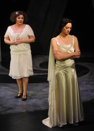 Andrea Creighton as Annchen and Sally Wilson as Agathe in Der Freischutz photograph by Jodie Hutchinson
