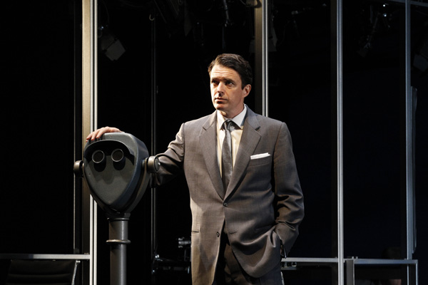 Matt Day as Roger O. Thornhill in Melbourne Theatre Company's North by Northwest (photograph by Jeff Busby)