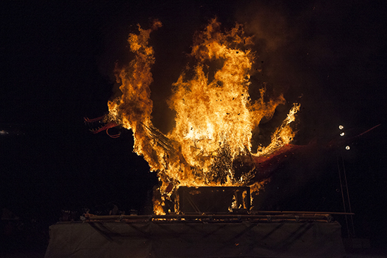 Dark Mofo Ogoh Ogoh in flames