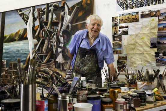 Jan Senbergs in his Studio 2015 Predrag Cancar National Gallery of Victoria Photographic Sevices