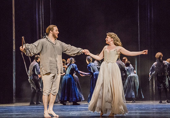 Die Zauberflote ROH Mauro Peter as Tamino and Siobhan Stagg as Pamina In Die Zauberflöte Royal Opera House photograph by Tristram Kenton