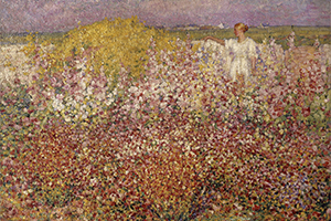 John Russell 'Mrs Russell among the flowers in the garden of Goulphar, Belle-Île' 1907. Musée d’Orsay, Paris, held by the Musée de Morlaix, bequest of Mme Jouve 1948