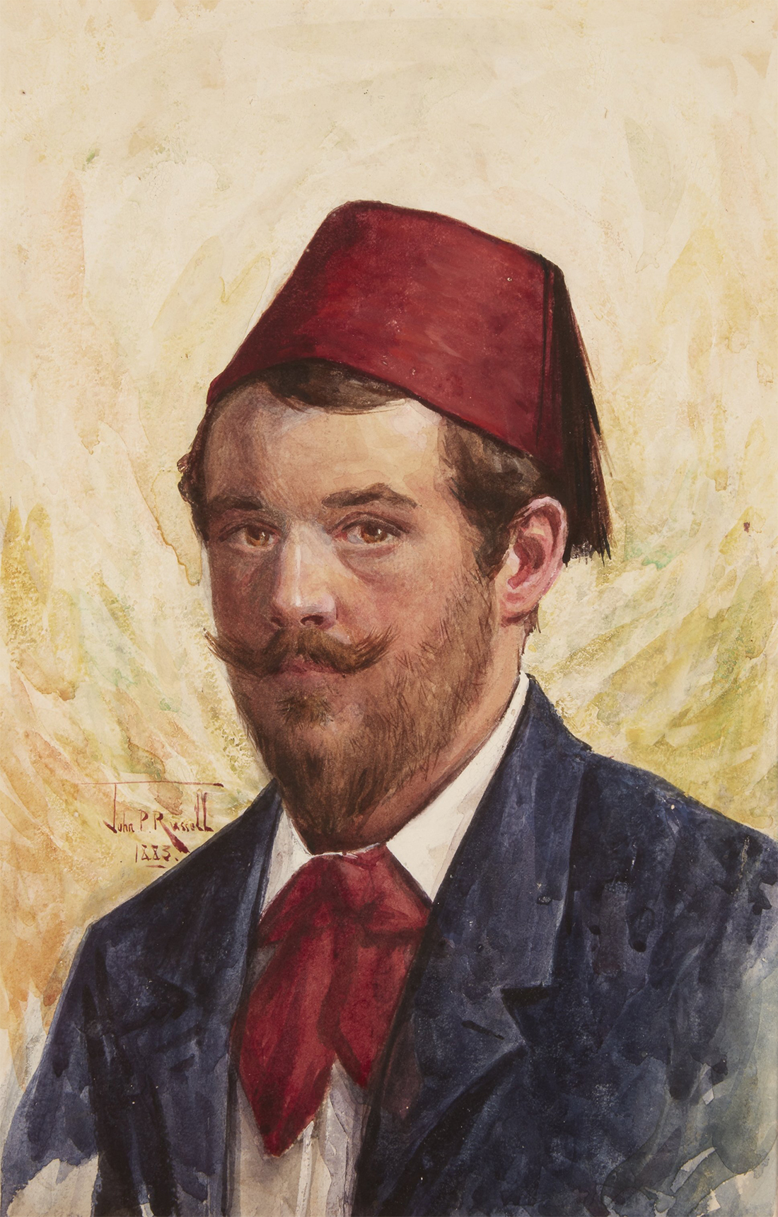 John Russell 'Untitled (Self-portrait in a red fez)' 1883. Private collection, Mudgee, NSW Photo: AGNSW, Jenni Carter