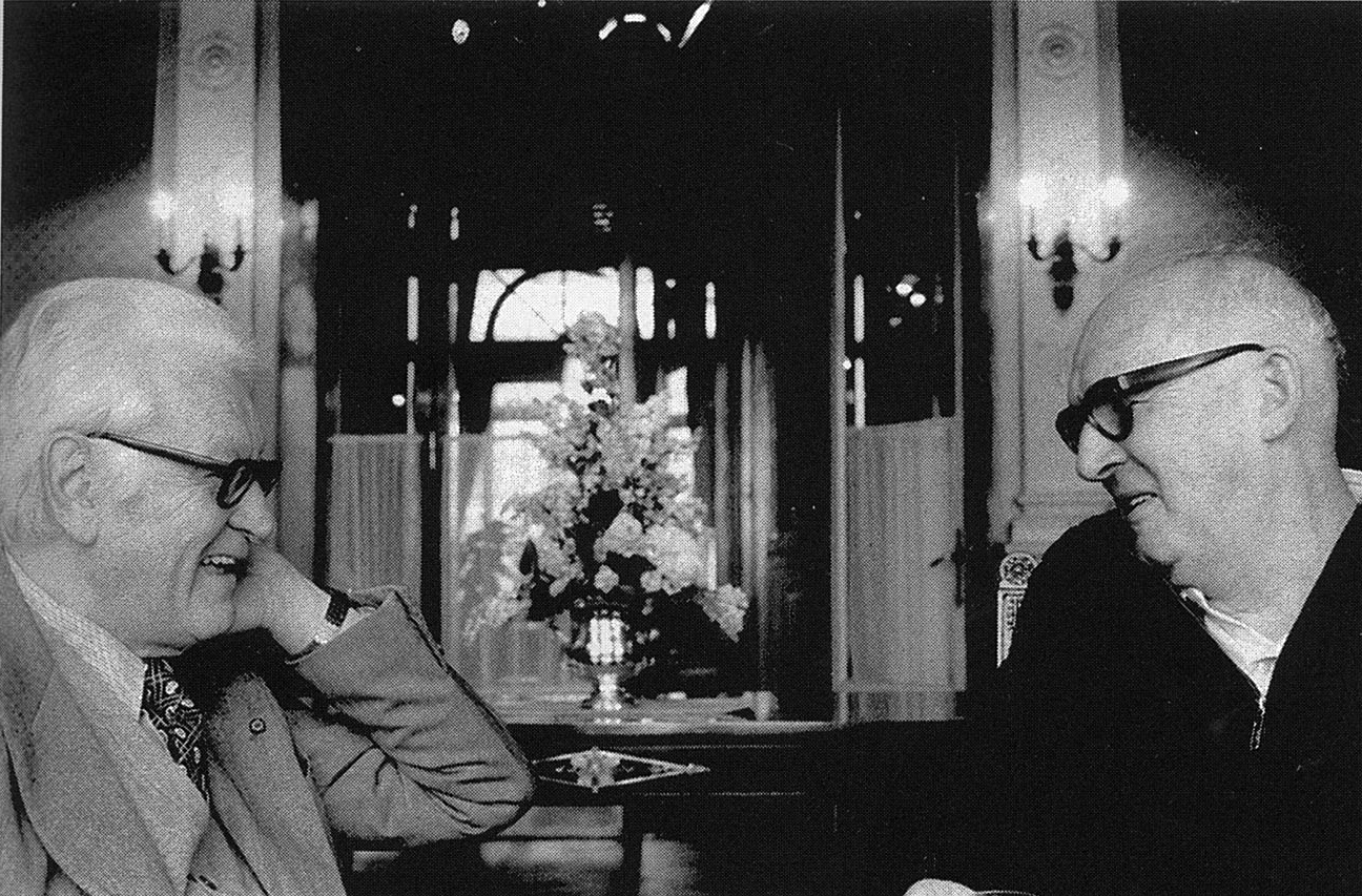 Nicolas Nabokov with his cousin Vladimir, 1975