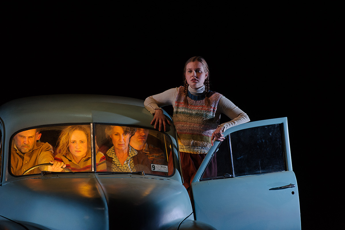 Ian Bliss, Lucy Goleby, Maude Davey, James OConnell, and Angourie Rice in My Sister Jill (photograph by Sarah Walker). 