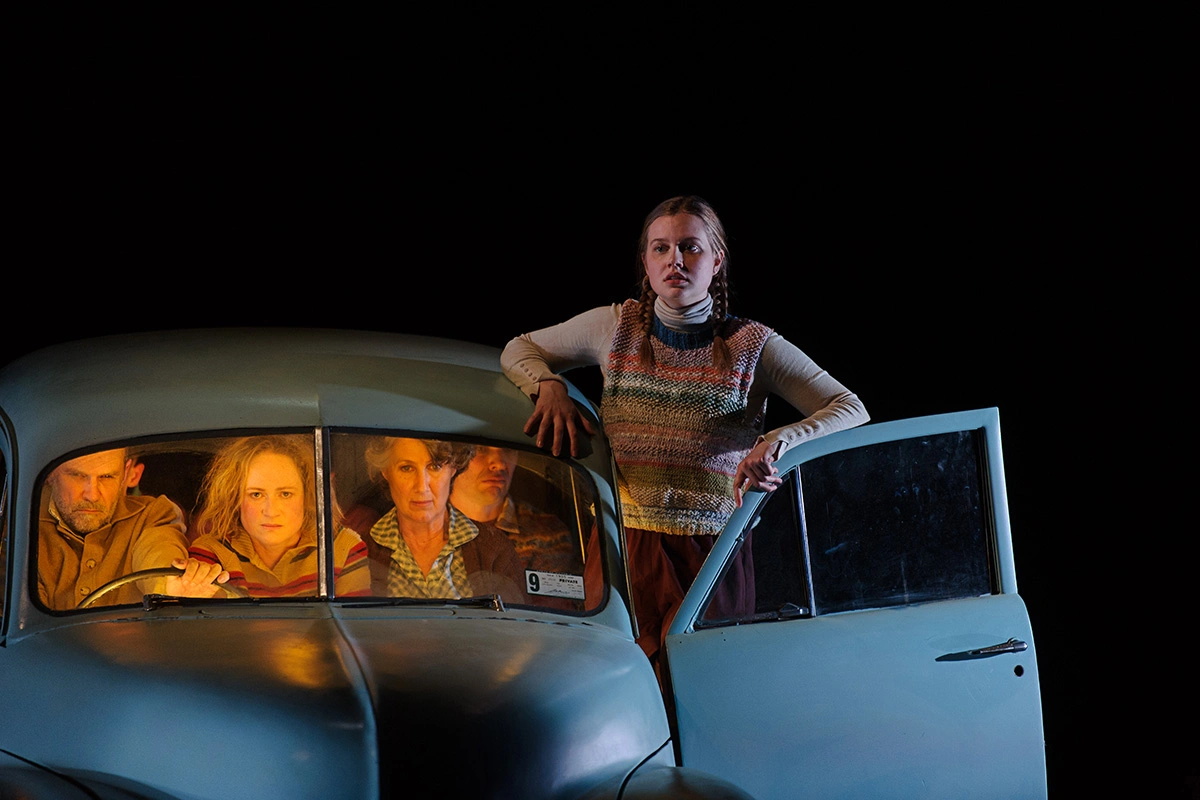 Ian Bliss, Lucy Goleby, Maude Davey, James OConnell, and Angourie Rice in My Sister Jill (photograph by Sarah Walker). 