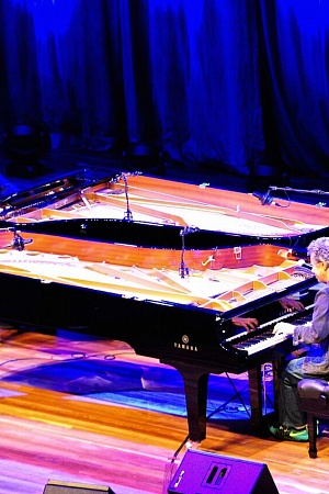 Herbie Hancock and Chick Corea (photograph by Kim Densham)