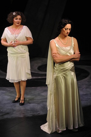 Andrea Creighton as Annchen and Sally Wilson as Agathe in Der Freischutz photograph by Jodie Hutchinson