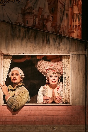 Euan Fistrovic Doidge as Maximilian and Katherine Allen as Cunégonde (photograph by Charlie Kinross)