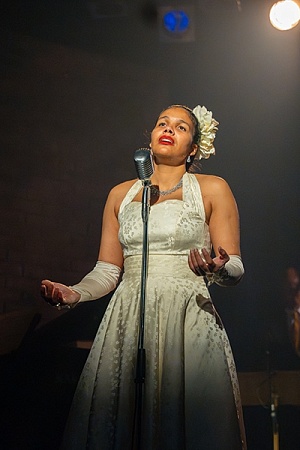 Zahra Newman as Billie Holiday (photograph by Matt Byrne). 