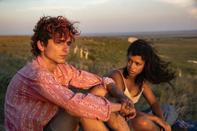 Timothée Chalamet (left) as Lee and Taylor Russell (right) as Maren in Bones and All, directed by Luca Guadagnino