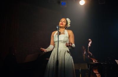 Zahra Newman as Billie Holiday (photograph by Matt Byrne). 
