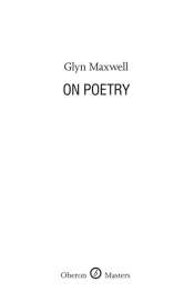 David McCooey reviews 'On Poetry' by Glyn Maxwell