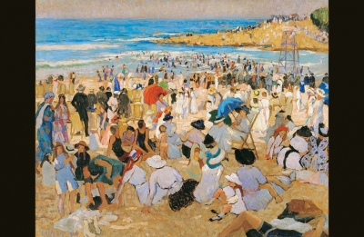 Ethel Carrick, Christmas Day on Manly Beach (1913), also known as Manly Beach – summer is here, Manly, Manly Art Gallery &amp; Museum Collection (courtesy of National Gallery of Australia)