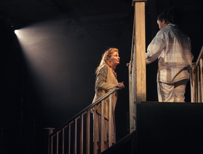 Alison Whyte as Harper and Darcy Sterling-Cox as Young Joan (photograph by Cameron Grant). 