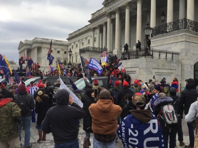 Trump supporters marching on the US Capitol on 6 January 2021 (TapTheForwardAssist/WikimediaCommons)