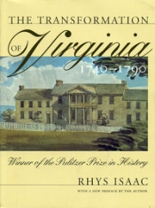 Richard Waterhouse reviews 'The Transformation of Virginia 1740-1790' by Rhys Isaac